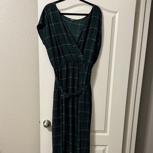 Charlotte Russe Dark Green Plaid jumpsuit 3X